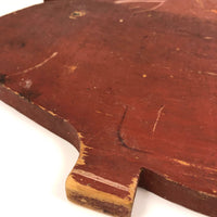 Old Red Painted Folk Art Pig Cutting Board
