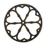 Six Hearts: 19th Century Cast Iron Pull Toy Wheel