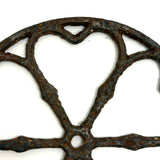 Six Hearts: 19th Century Cast Iron Pull Toy Wheel