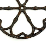 Six Hearts: 19th Century Cast Iron Pull Toy Wheel