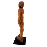 Proud, Heroic Feeling WPA Era Carved Folk Art Nude