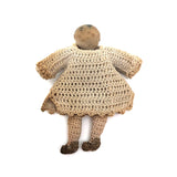Tiny, Laboriously Crocheted Doll with Ink Drawn Face