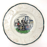 Intemperance Produces Starvation, Dramatic and Timely 19th C. Transferware Plate