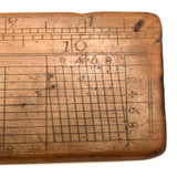 Beautiful Early-Mid 19th Century Handmade Double-sided Boxwood Scale Rule and Protractor