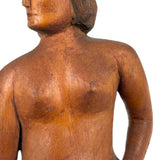 Proud, Heroic Feeling WPA Era Carved Folk Art Nude