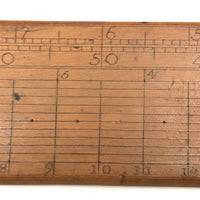 Beautiful Early-Mid 19th Century Handmade Double-sided Boxwood Scale Rule and Protractor
