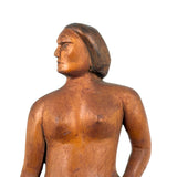 Proud, Heroic Feeling WPA Era Carved Folk Art Nude