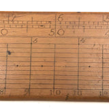 Beautiful Early-Mid 19th Century Handmade Double-sided Boxwood Scale Rule and Protractor