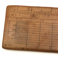 Beautiful Early-Mid 19th Century Handmade Double-sided Boxwood Scale Rule and Protractor