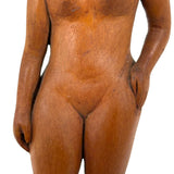 Proud, Heroic Feeling WPA Era Carved Folk Art Nude