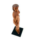 Proud, Heroic Feeling WPA Era Carved Folk Art Nude