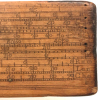Beautiful Early-Mid 19th Century Handmade Double-sided Boxwood Scale Rule and Protractor