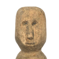 Soulful Little Carved Bald Man Bust