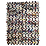 1895 Hand-sewn Tumbling Blocks Quilt with Best Paper Templates Reverse