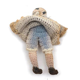 Tiny, Laboriously Crocheted Doll with Ink Drawn Face