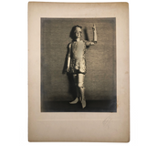 Joan of Arc? Wonderful Mounted Photograph of Regal Looking Young Performer c. 1920s