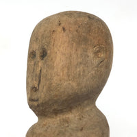 Soulful Little Carved Bald Man Bust