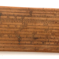 Beautiful Early-Mid 19th Century Handmade Double-sided Boxwood Scale Rule and Protractor