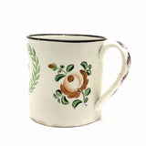 A Present From Battle, Unusual Excellent Condition 19th C. Hand-painted Creamware Child's Mug