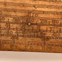 Beautiful Early-Mid 19th Century Handmade Double-sided Boxwood Scale Rule and Protractor