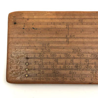 Beautiful Early-Mid 19th Century Handmade Double-sided Boxwood Scale Rule and Protractor