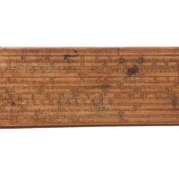 Beautiful Early-Mid 19th Century Handmade Double-sided Boxwood Scale Rule and Protractor