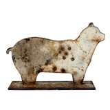 Cat-like Bear in White Paint with Excellent Patina, c. Early 20th Century Iron Shooting Target