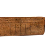 Beautiful Early-Mid 19th Century Handmade Double-sided Boxwood Scale Rule and Protractor