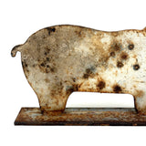 Cat-like Bear in White Paint with Excellent Patina, c. Early 20th Century Iron Shooting Target