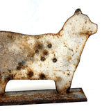 Cat-like Bear in White Paint with Excellent Patina, c. Early 20th Century Iron Shooting Target