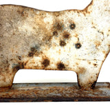 Cat-like Bear in White Paint with Excellent Patina, c. Early 20th Century Iron Shooting Target