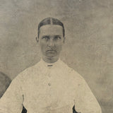 Intense Looking Woman with Lighthouse,  Beautifully Spare and Stark Antique Tintype