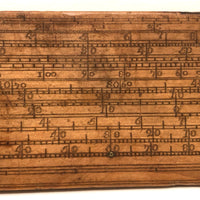 Beautiful Early-Mid 19th Century Handmade Double-sided Boxwood Scale Rule and Protractor