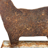 Cat-like Bear in White Paint with Excellent Patina, c. Early 20th Century Iron Shooting Target
