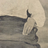 Intense Looking Woman with Lighthouse,  Beautifully Spare and Stark Antique Tintype