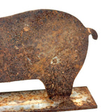 Cat-like Bear in White Paint with Excellent Patina, c. Early 20th Century Iron Shooting Target