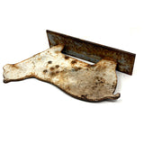 Cat-like Bear in White Paint with Excellent Patina, c. Early 20th Century Iron Shooting Target