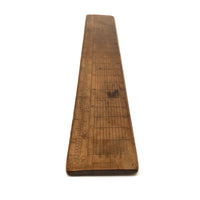 Beautiful Early-Mid 19th Century Handmade Double-sided Boxwood Scale Rule and Protractor