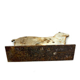 Cat-like Bear in White Paint with Excellent Patina, c. Early 20th Century Iron Shooting Target