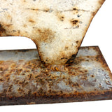 Cat-like Bear in White Paint with Excellent Patina, c. Early 20th Century Iron Shooting Target
