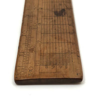Beautiful Early-Mid 19th Century Handmade Double-sided Boxwood Scale Rule and Protractor