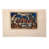 Fort Point Channel (Boston), 1949 Ink, Graphite, Watercolor by Architect Benjamin S. Sheinwald