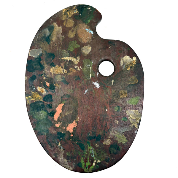 Lovely Old Wooden Painter's Palette with Soft Colors