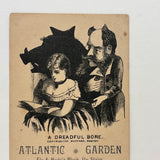 A Dreadful Bore, Excellent Victorian Trade Card for Atlantic Garden "Temperance Resort", Danielsonville, CT