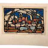 Fort Point Channel (Boston), 1949 Ink, Graphite, Watercolor by Architect Benjamin S. Sheinwald