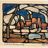 Fort Point Channel (Boston), 1949 Ink, Graphite, Watercolor by Architect Benjamin S. Sheinwald