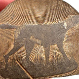 Wonderful, Curious, Finely Carved Carved Partial Face on Wooden Print Block Flip Side, Dog on Reverse