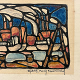 Fort Point Channel (Boston), 1949 Ink, Graphite, Watercolor by Architect Benjamin S. Sheinwald