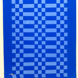 1 Up, 1 Down, 1 Down, 1 Up, Another Beautiful Blue on Blue Antique Froebel Kindergarten Paper Weaving