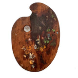 Lovely Old Wooden Painter's Palette with Soft Colors